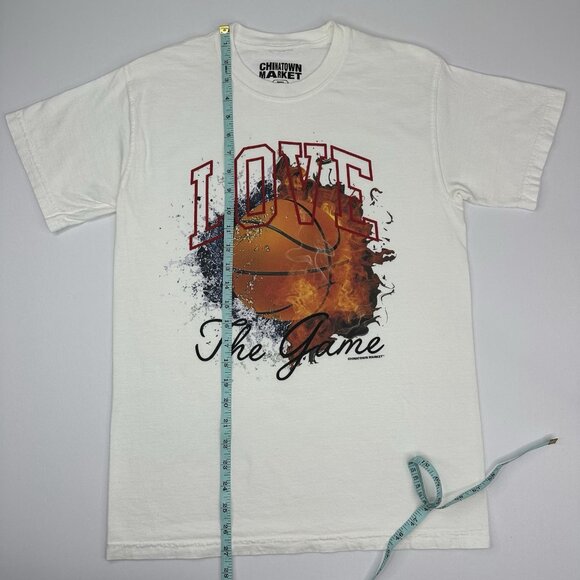 Chinatown Market Men’s White Basketball Crew Neck Short Sleeve T-Shirt S/C37 - Picture 4 of 8